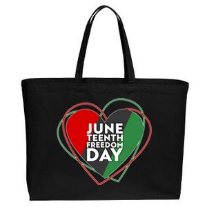 Juneteenth Freedom Day Heart Traditional Colors Cotton Canvas Jumbo Tote