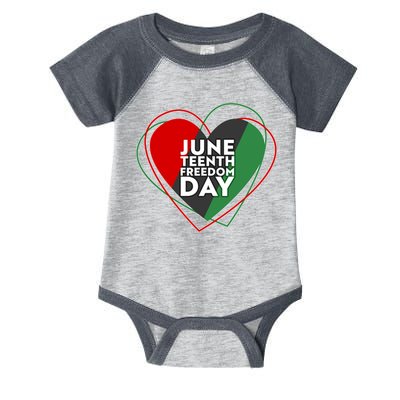 Juneteenth Freedom Day Heart Traditional Colors Infant Baby Jersey Bodysuit