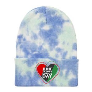 Juneteenth Freedom Day Heart Traditional Colors Tie Dye 12in Knit Beanie