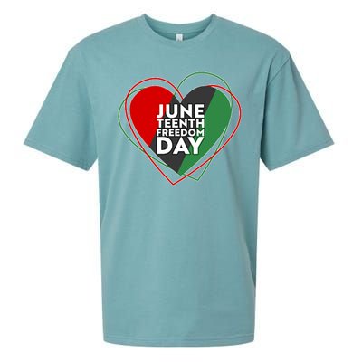 Juneteenth Freedom Day Heart Traditional Colors Sueded Cloud Jersey T-Shirt