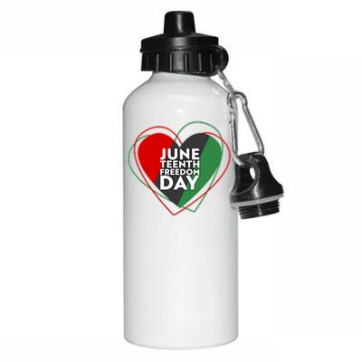 Juneteenth Freedom Day Heart Traditional Colors Aluminum Water Bottle