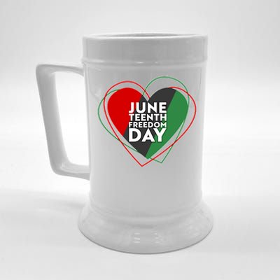 Juneteenth Freedom Day Heart Traditional Colors Beer Stein