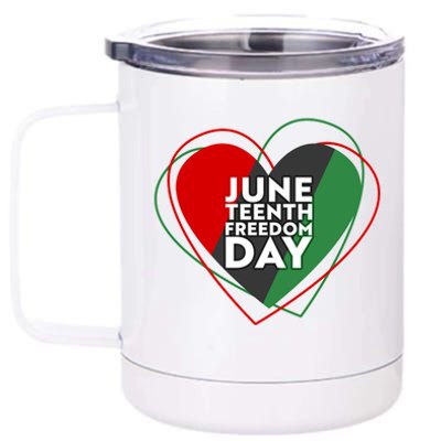 Juneteenth Freedom Day Heart Traditional Colors 12 oz Stainless Steel Tumbler Cup