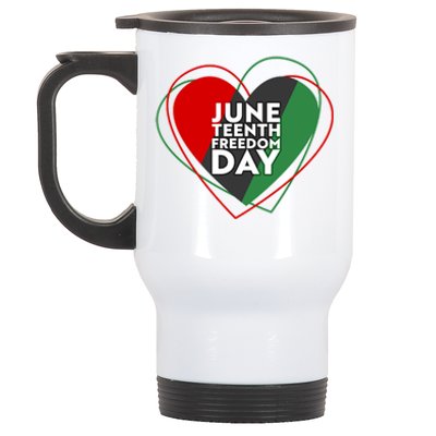 Juneteenth Freedom Day Heart Traditional Colors Stainless Steel Travel Mug