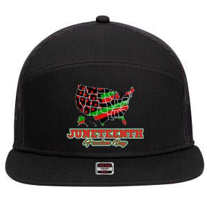 Juneteenth Freedom Day USA 7 Panel Mesh Trucker Snapback Hat