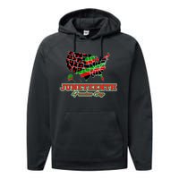 Juneteenth Freedom Day USA Performance Fleece Hoodie