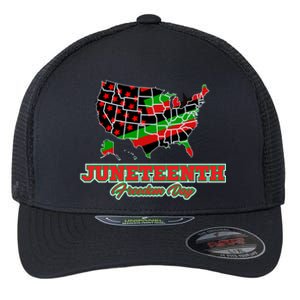 Juneteenth Freedom Day USA Flexfit Unipanel Trucker Cap