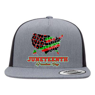 Juneteenth Freedom Day USA Flat Bill Trucker Hat