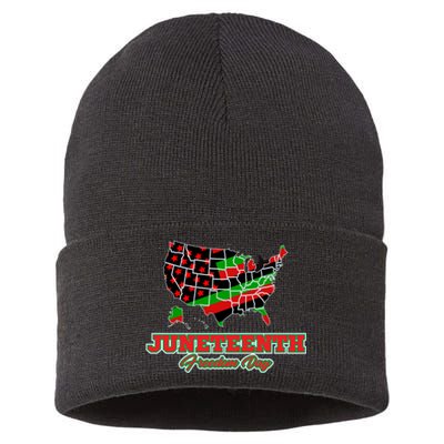 Juneteenth Freedom Day USA Sustainable Knit Beanie