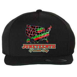 Juneteenth Freedom Day USA Wool Snapback Cap