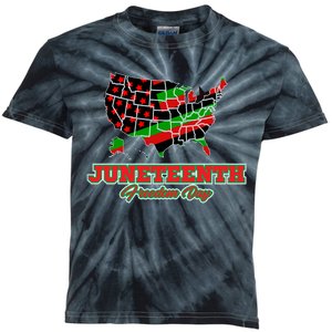 Juneteenth Freedom Day USA Kids Tie-Dye T-Shirt