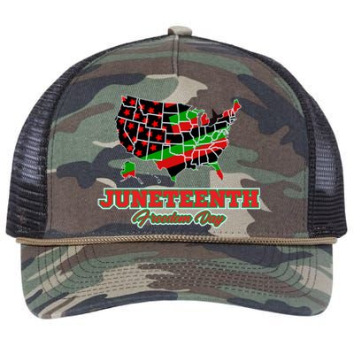 Juneteenth Freedom Day USA Retro Rope Trucker Hat Cap