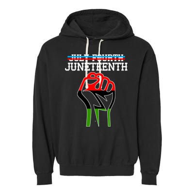 Juneteenth Freedom Fist Garment-Dyed Fleece Hoodie