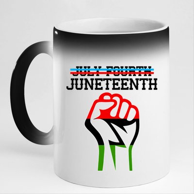 Juneteenth Freedom Fist 11oz Black Color Changing Mug