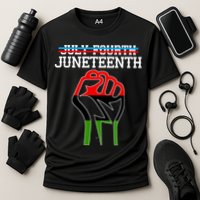 Juneteenth Freedom Fist Cooling Performance Crew T-Shirt