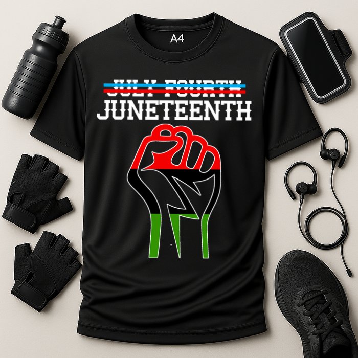 Juneteenth Freedom Fist Cooling Performance Crew T-Shirt