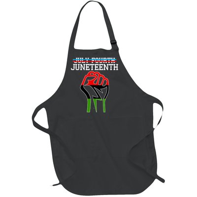 Juneteenth Freedom Fist Full-Length Apron With Pockets