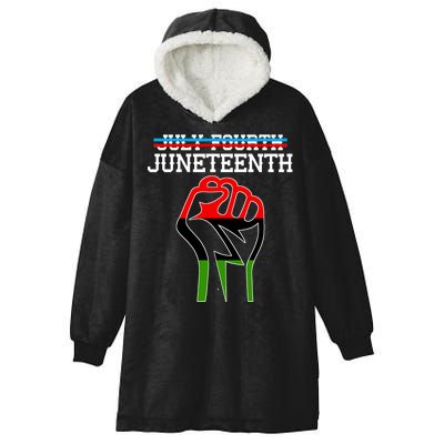 Juneteenth Freedom Fist Hooded Wearable Blanket