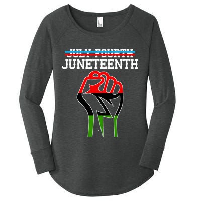 Juneteenth Freedom Fist Women's Perfect Tri Tunic Long Sleeve Shirt