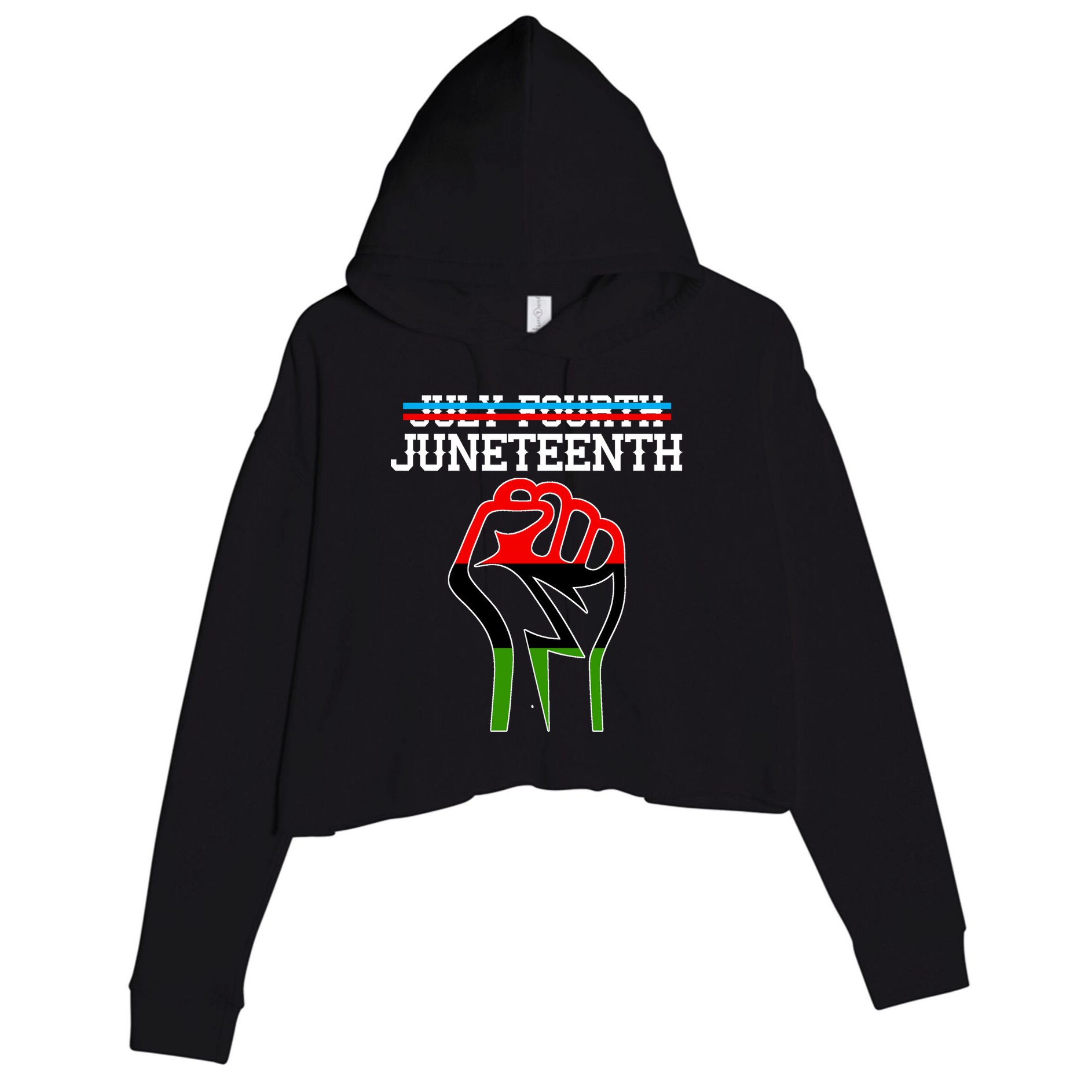 Juneteenth Freedom Fist Crop Fleece Hoodie