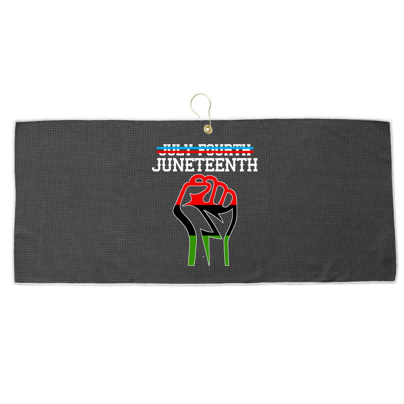 Juneteenth Freedom Fist Large Microfiber Waffle Golf Towel