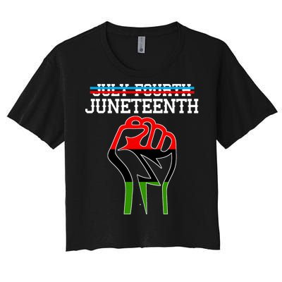 Juneteenth Freedom Fist Women's Crop Top Tee