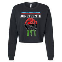 Juneteenth Freedom Fist Cropped Pullover Crew