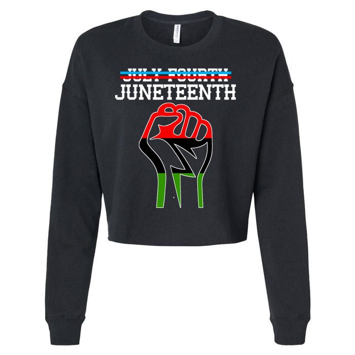 Juneteenth Freedom Fist Cropped Pullover Crew