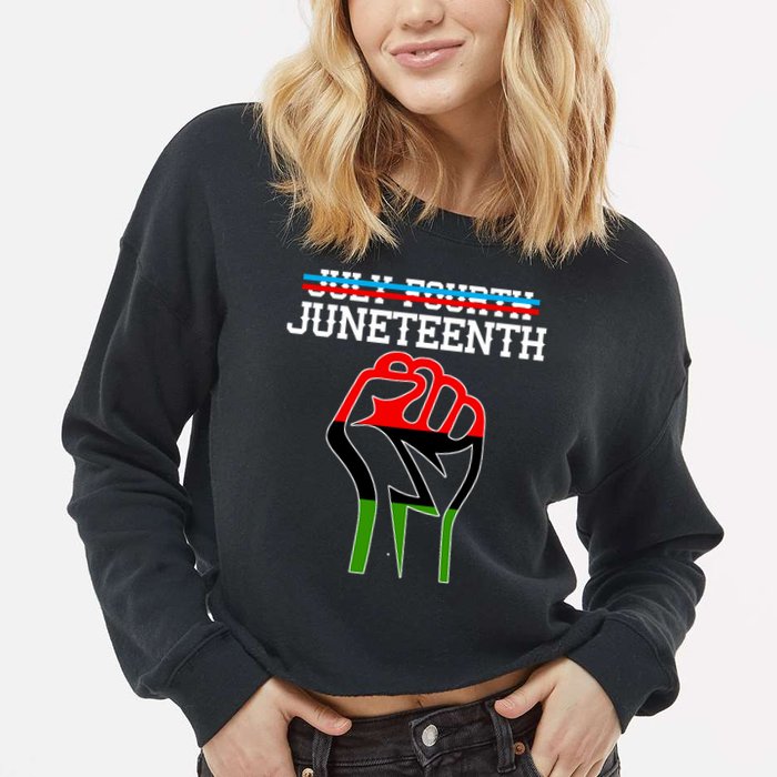 Juneteenth Freedom Fist Cropped Pullover Crew
