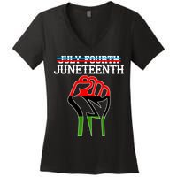 Juneteenth Freedom Fist Women's V-Neck T-Shirt