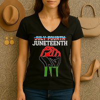 Juneteenth Freedom Fist Women's V-Neck T-Shirt