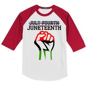 Juneteenth Freedom Fist Kids Colorblock Raglan Jersey