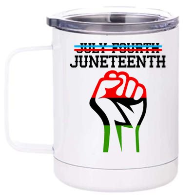 Juneteenth Freedom Fist 12 oz Stainless Steel Tumbler Cup