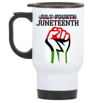 Juneteenth Freedom Fist Stainless Steel Travel Mug