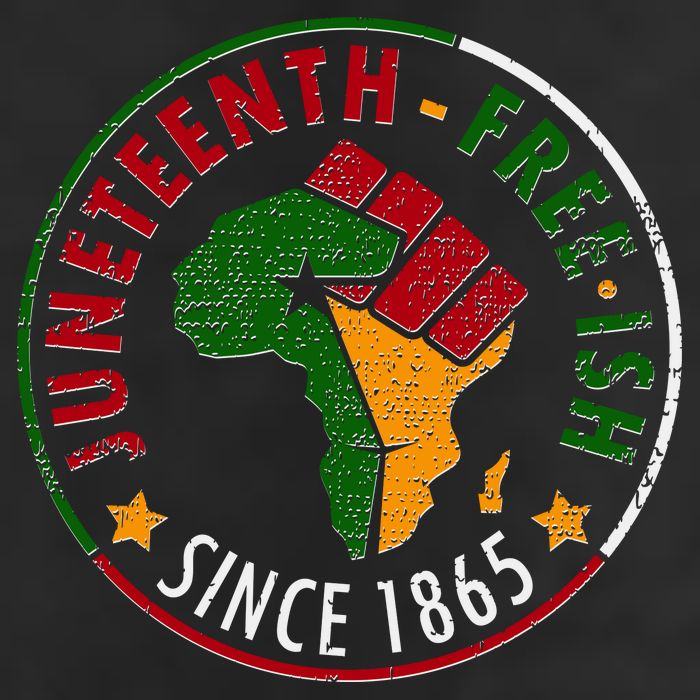 Juneteenth Freeish Since 1865 7 Panel Mesh Trucker Snapback Hat