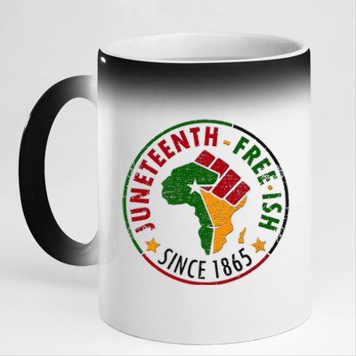 Juneteenth Freeish Since 1865 11oz Black Color Changing Mug