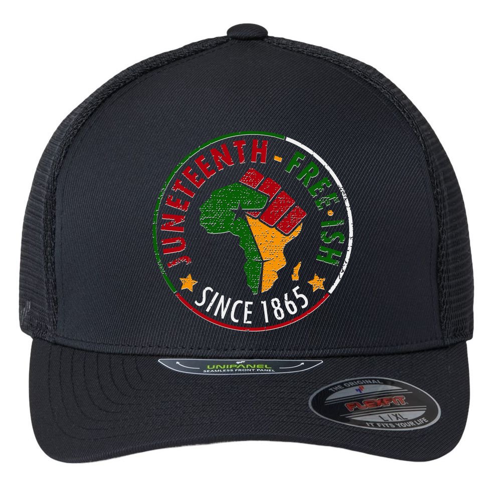 Juneteenth Freeish Since 1865 Flexfit Unipanel Trucker Cap