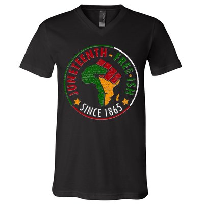 Juneteenth Freeish Since 1865 V-Neck T-Shirt