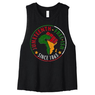 Juneteenth Freeish Since 1865 Women's Racerback Cropped Tank