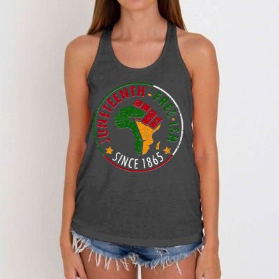 Juneteenth Freeish Since 1865 Women's Knotted Racerback Tank