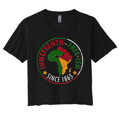 Juneteenth Freeish Since 1865 Women's Crop Top Tee