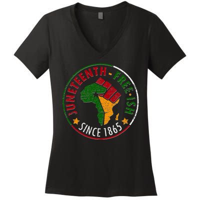 Juneteenth Freeish Since 1865 Women's V-Neck T-Shirt