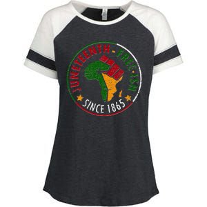 Juneteenth Freeish Since 1865 Enza Ladies Jersey Colorblock Tee