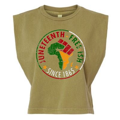 Juneteenth Freeish Since 1865 Garment-Dyed Women's Muscle Tee