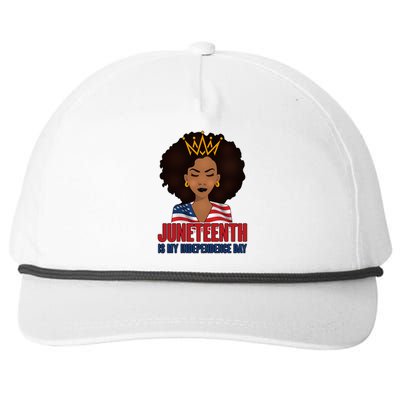 Juneteenth Is My Independence Day African American USA Flag Snapback Five-Panel Rope Hat