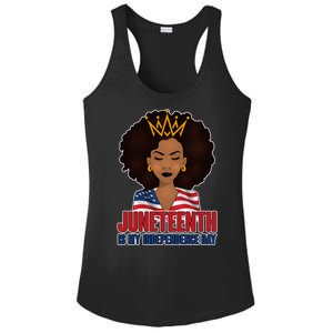 Juneteenth Is My Independence Day African American USA Flag Ladies PosiCharge Competitor Racerback Tank