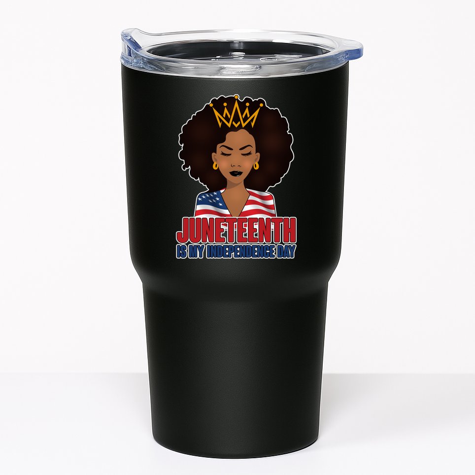 Juneteenth Is My Independence Day African American USA Flag Tumbler