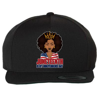 Juneteenth Is My Independence Day African American USA Flag Wool Snapback Cap