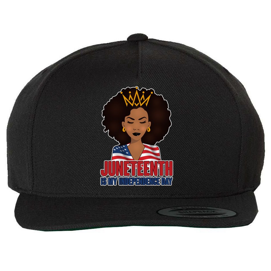 Juneteenth Is My Independence Day African American USA Flag Wool Snapback Cap