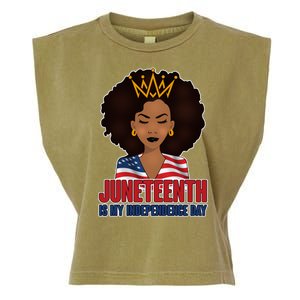 Juneteenth Is My Independence Day African American USA Flag Garment-Dyed Women's Muscle Tee